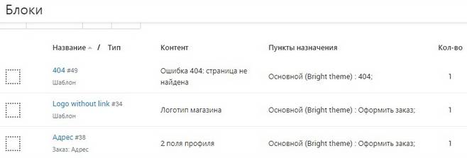 Список блоков в CS-Cart