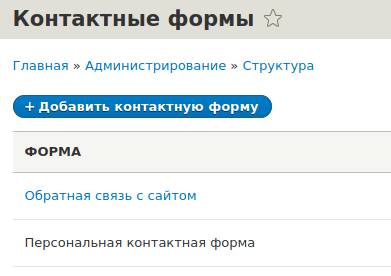 Доступные контактные формы в Drupal