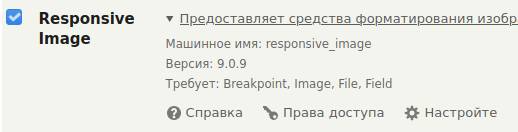 Настройка расширения Responsive Image в Drupal