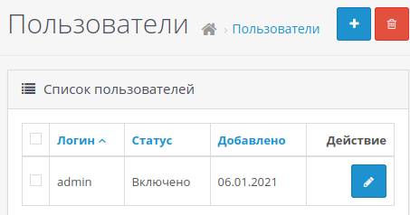 список пользователей в OpenCart