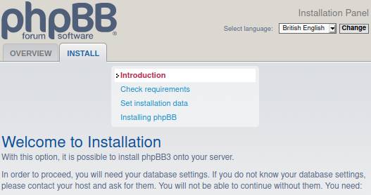 установка phpBB на хостинг