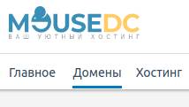 закладка Домены в верхнем меню личного кабинета